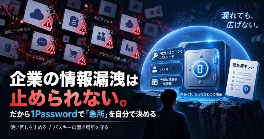 企業の情報漏洩は止められない。だから1Passwordで「急所」を自分で決める